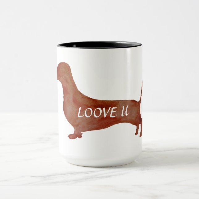 Taza Dachshund Brown Dog Ringer Combo Mug (Centro)