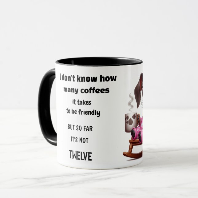 Taza Dachshund Coffee Humor (Anverso izquierdo)