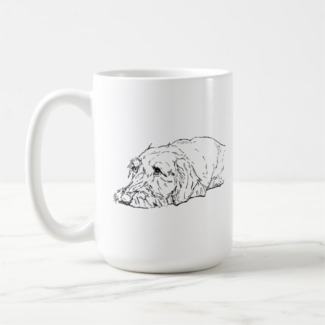 Taza Dachshund de Pelo Duro - Cerámica para Café (Izquierda)