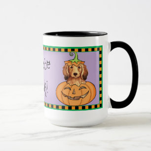 Taza Dachshund de pelo largo de Halloween