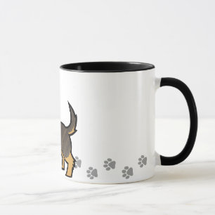 Taza Dachshund del dibujo animado (wirehair)