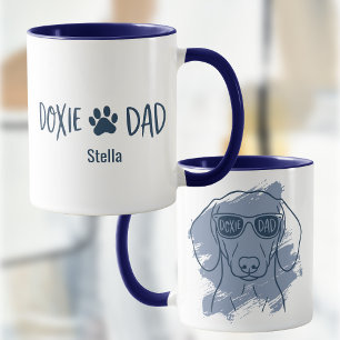 Taza Dachshund Dog Dad - Nombre personalizado Ice 