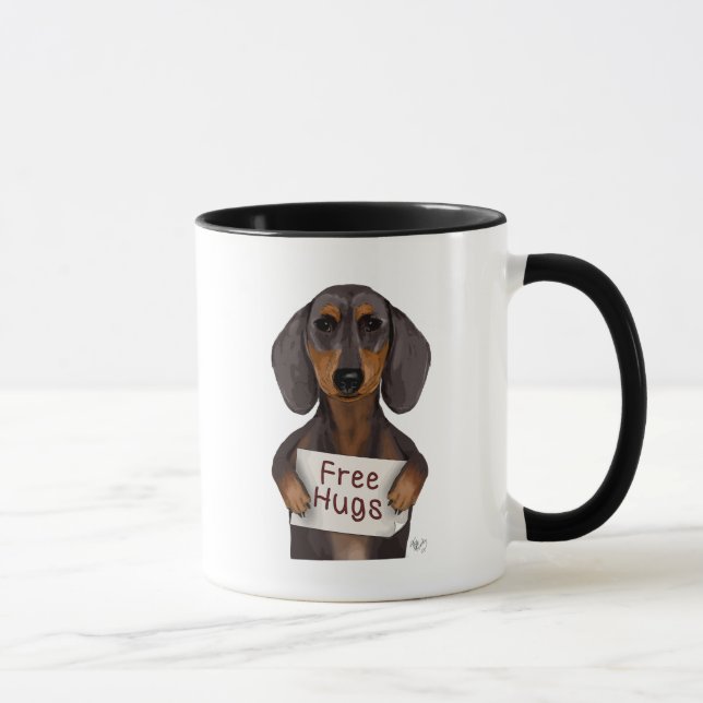 Taza Dachshund Free Hugs (Derecha)