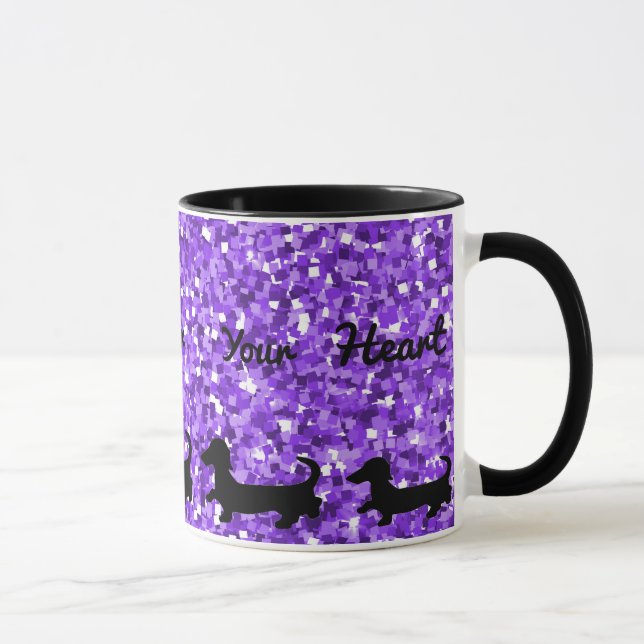 Taza Dachshund Mug Doxie Gift Wiener Dog Silhouette (Derecha)