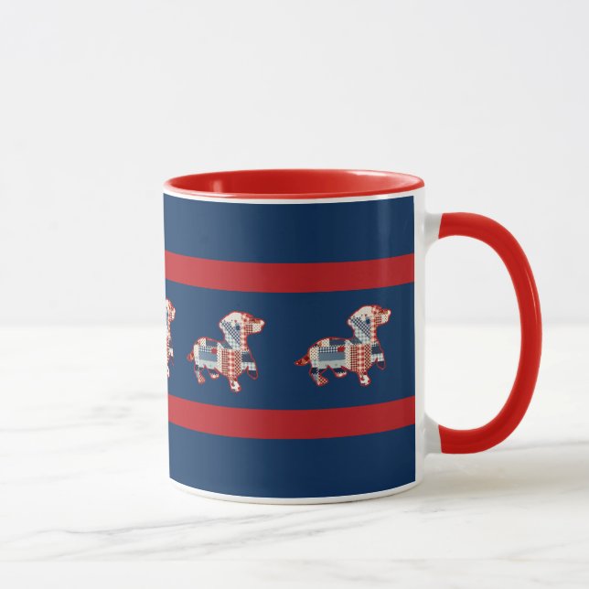 Taza Dachshund Mug, patriota y acallada (Derecha)