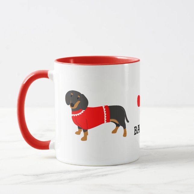 Taza Dachshund Mug personalizado (Izquierda)