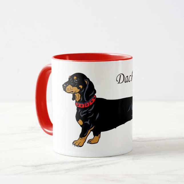 Taza dachshund negro (Anverso izquierdo)