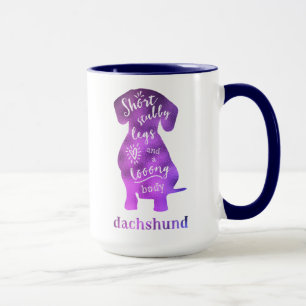 Taza Dachshund - piernas rechonchas cortas y cuerpo