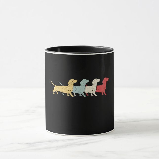 Taza Dachshund Retro Vintage (Centro)