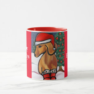 Taza Dachshund rojo