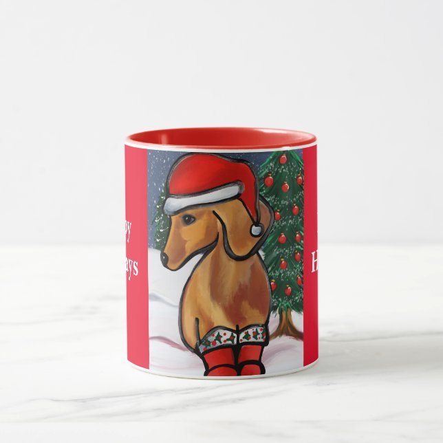 Taza Dachshund rojo     (Centro)