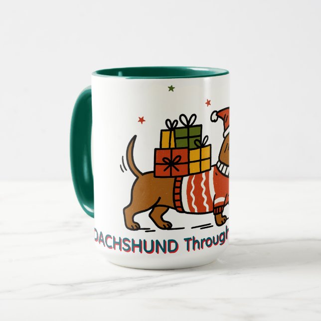 Taza Dachshund Through The Snow  (Anverso izquierdo)