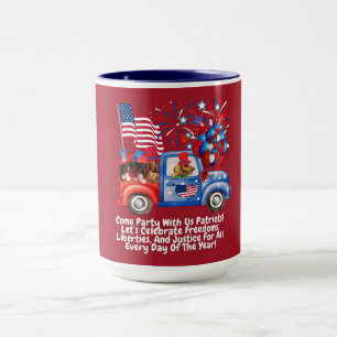 Taza Dachshunds estadounidense patriótico café Mug
