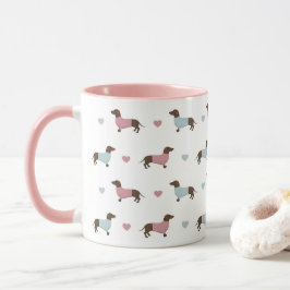 Taza Dachshunds y Hearts Mug