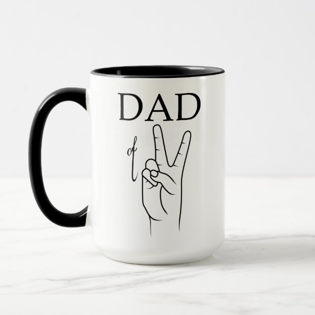 Taza DAD DE DOS, papá de gemelos, papá de tres (Izquierda)