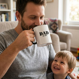 Taza Dad Established Simple Bold Black Font