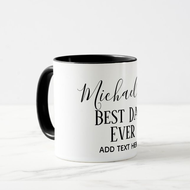 Taza DAD Gift Personalizado Clásico Blanco Negro (Anverso izquierdo)