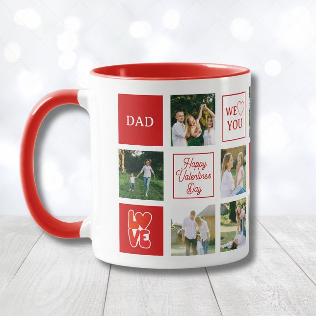 Taza Dad Messages Custom Photo Collage Valentines Day (Dad Messages Custom Photo Collage Valentines Day Mug
)