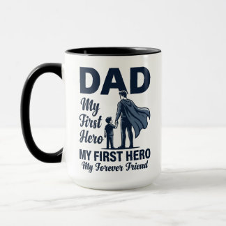 Taza Dad My First Hero Superhero Fathers Day Mug