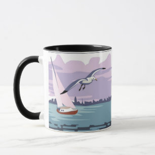 Taza "DAD" Sailboat Ringer Mug