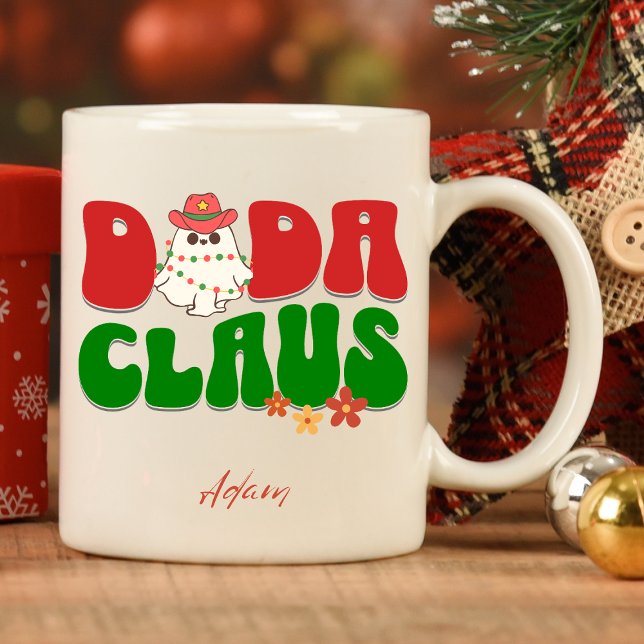 Taza Dada Claus Navidades Papá Nombre Retro Groovy Kawa (Subido por el creador)