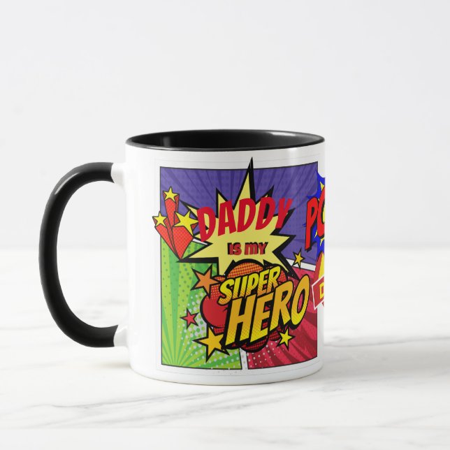 Taza DADDY Es Mi Héroe De CÓMO Personalizado SUPERHERO (Izquierda)