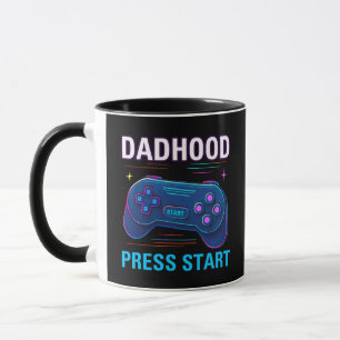 Taza Dadhood Press Start Retro Gamer Design Mug