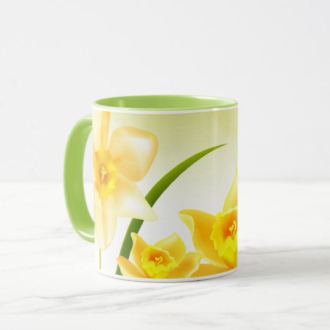 Taza Daffodils de primavera regalo de Año Nuevo persa (Anverso izquierdo)