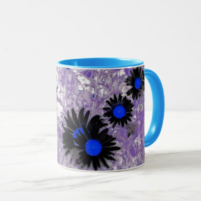 Taza daisies negro y azul (Anverso derecho)