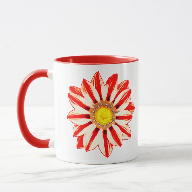 Taza Daisy africano / Gazania franja roja y blanca (Izquierda)