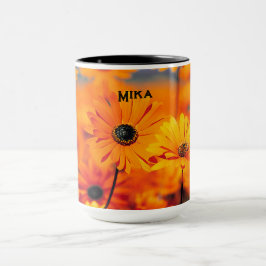 Taza Daisy Mug con flores Naranjas