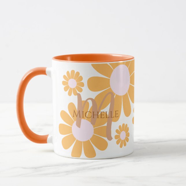 Taza Daisy Naranja Monograma (Izquierda)