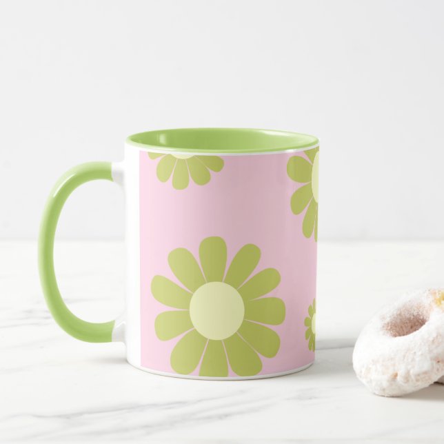 Taza Daisy Pink Green (Con donut)