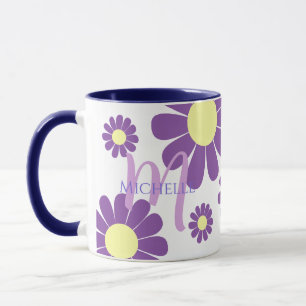 Taza Daisy Purple Monogram Mug