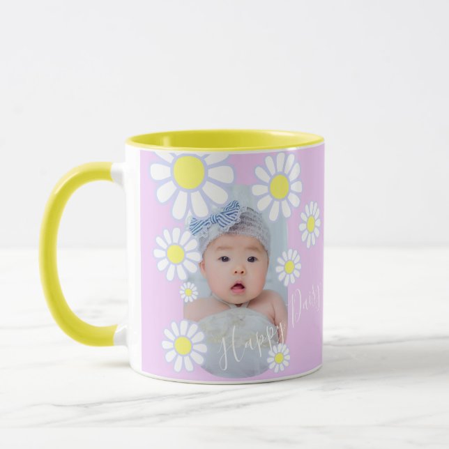Taza Daisy Simple Pastel Rosa Bebé (Izquierda)