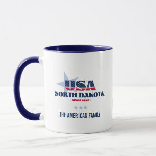 Taza Dakota del Norte Estados Unidos 1889 Personalizada