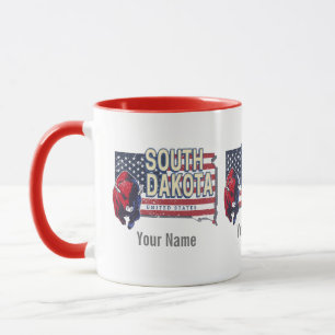 Taza Dakota del Sur Estados Unidos Aviso de mapa del es