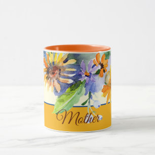 Taza Dalias de acuarela personalizables 