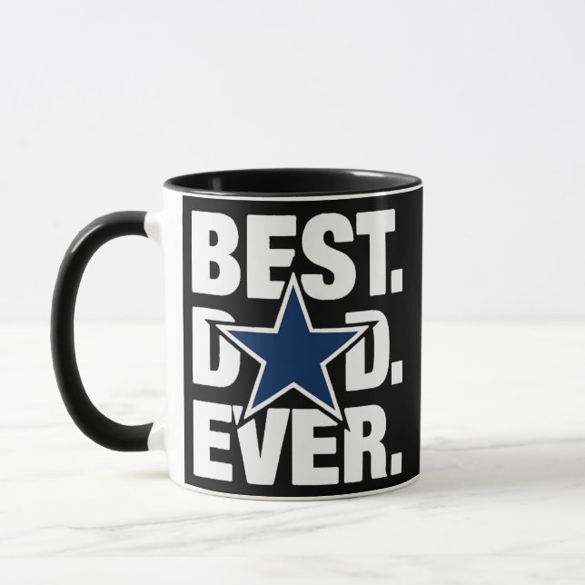 Taza Dallas Fan Best Dad Ever Football Love Father's (Izquierda)