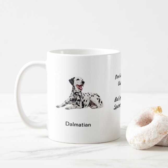 Taza dálmata - con dos imágenes y un adorno (Con donut)