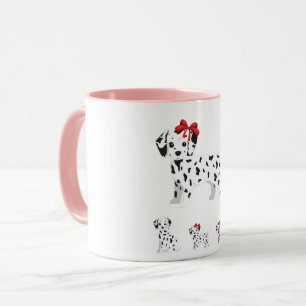 Taza Dalmatian con cachorros combo mug de dos tonadas.