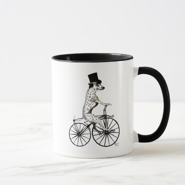 Taza Dalmatian en bicicleta 2 (Derecha)