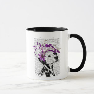 Taza Dalmatiano Con Fascinador Púrpura