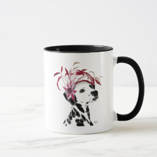 Taza Dalmatiano Con Fascinador Rojo