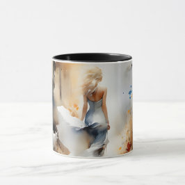 Taza Dama Caminando Por Un Bosque