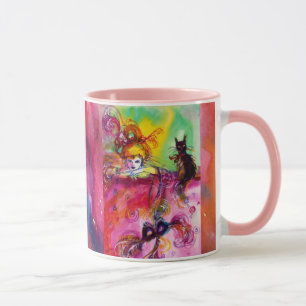 Taza DAMA CON GATO NEGRO / Mascarada veneciana
