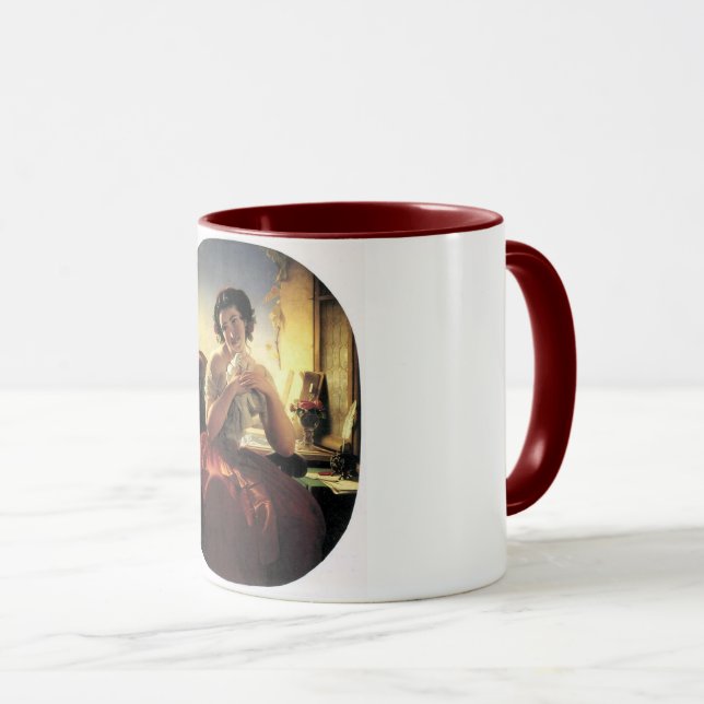 Taza Dama con un pichón (Anverso derecho)