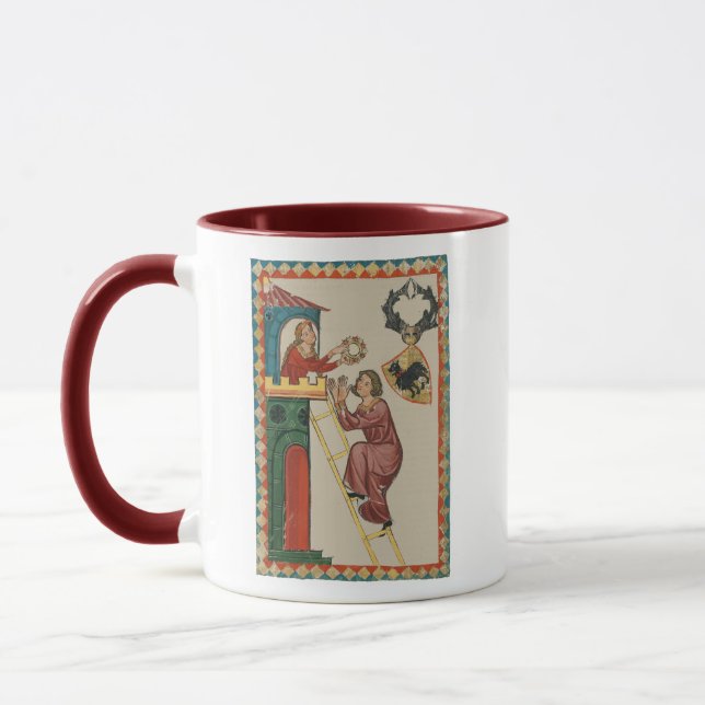 Taza Dama dando regalo a pretendiente, siglo XIV (Izquierda)