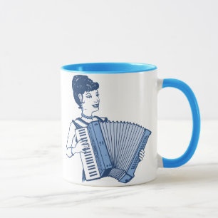 Taza Dama de acordeón retro