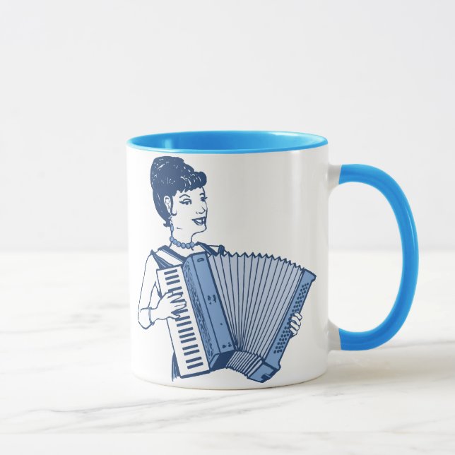 Taza Dama de acordeón retro (Derecha)
